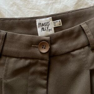 Princess Polly Archer Pants Dark Brown